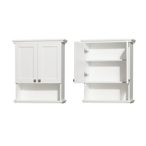 Acclaim Solid Oak Bathroom Wall-Mounted Storage Cabinet in White