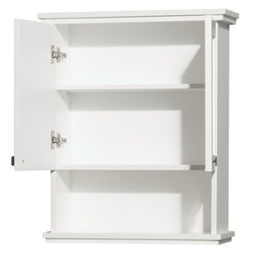 Acclaim Solid Oak Bathroom Wall-Mounted Storage Cabinet in White