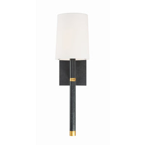 Weston 1 Light Black + Antique Gold Sconce WES-9901-BK-GA