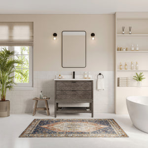 Legion Furniture 36" VANITY GREY OAK FINISH WITH 1" THICK WHITE ARTIFICIAL STONE WH2236-GO-KD