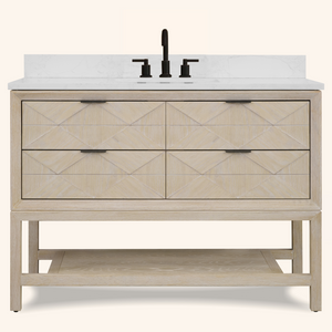 Legion Furniture 48" VANITY WHITEWASHED OAK FINISH WITH 1" THICK WHITE ARTIFICIAL STONE WH2248-WO-KD
