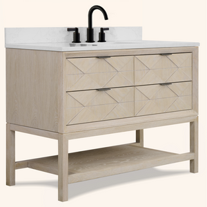 Legion Furniture 48" VANITY WHITEWASHED OAK FINISH WITH 1" THICK WHITE ARTIFICIAL STONE WH2248-WO-KD