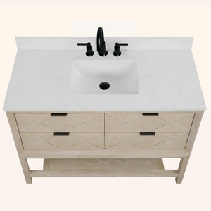 Legion Furniture 48" VANITY WHITEWASHED OAK FINISH WITH 1" THICK WHITE ARTIFICIAL STONE WH2248-WO-KD