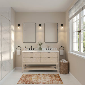 Legion Furniture 60" VANITY WHITEWASHED OAK FINISH WITH 1" THICK WHITE ARTIFICIAL STONE WH2260-WO-KD