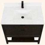 Legion Furniture  36" VANITY BROWN OAK FINISH WITH 1" THICK WHITE ARTIFICIAL STONE WH2436-BO-KD