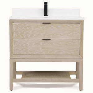 Legion Furniture 36" VANITY WHITEWASHED OAK FINISH WITH 1" THICK WHITE ARTIFICIAL STONE WH2436-WO-KD