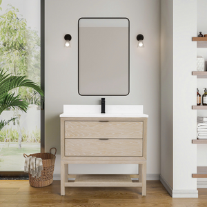 Legion Furniture 36" VANITY WHITEWASHED OAK FINISH WITH 1" THICK WHITE ARTIFICIAL STONE WH2436-WO-KD