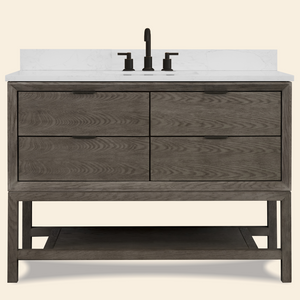 Legion Furniture 48" VANITY GREY OAK FINISH WITH 1" THICK WHITE ARTIFICIAL STONE WH2448-GO-KD