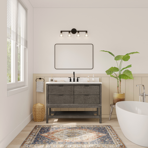 Legion Furniture 48" VANITY GREY OAK FINISH WITH 1" THICK WHITE ARTIFICIAL STONE WH2448-GO-KD