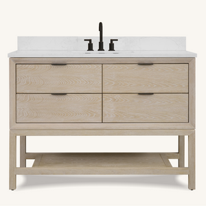 Legion Furniture 48" VANITY WHITEWASHED OAK FINISH WITH 1" THICK WHITE ARTIFICIAL STONE WH2448-WO-KD