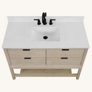 Legion Furniture 48" VANITY WHITEWASHED OAK FINISH WITH 1" THICK WHITE ARTIFICIAL STONE WH2448-WO-KD