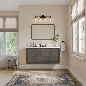 Legion Furniture 48" VANITY GREY OAK FINISH WITH 1" THICK WHITE ARTIFICIAL STONE WH2548-GO