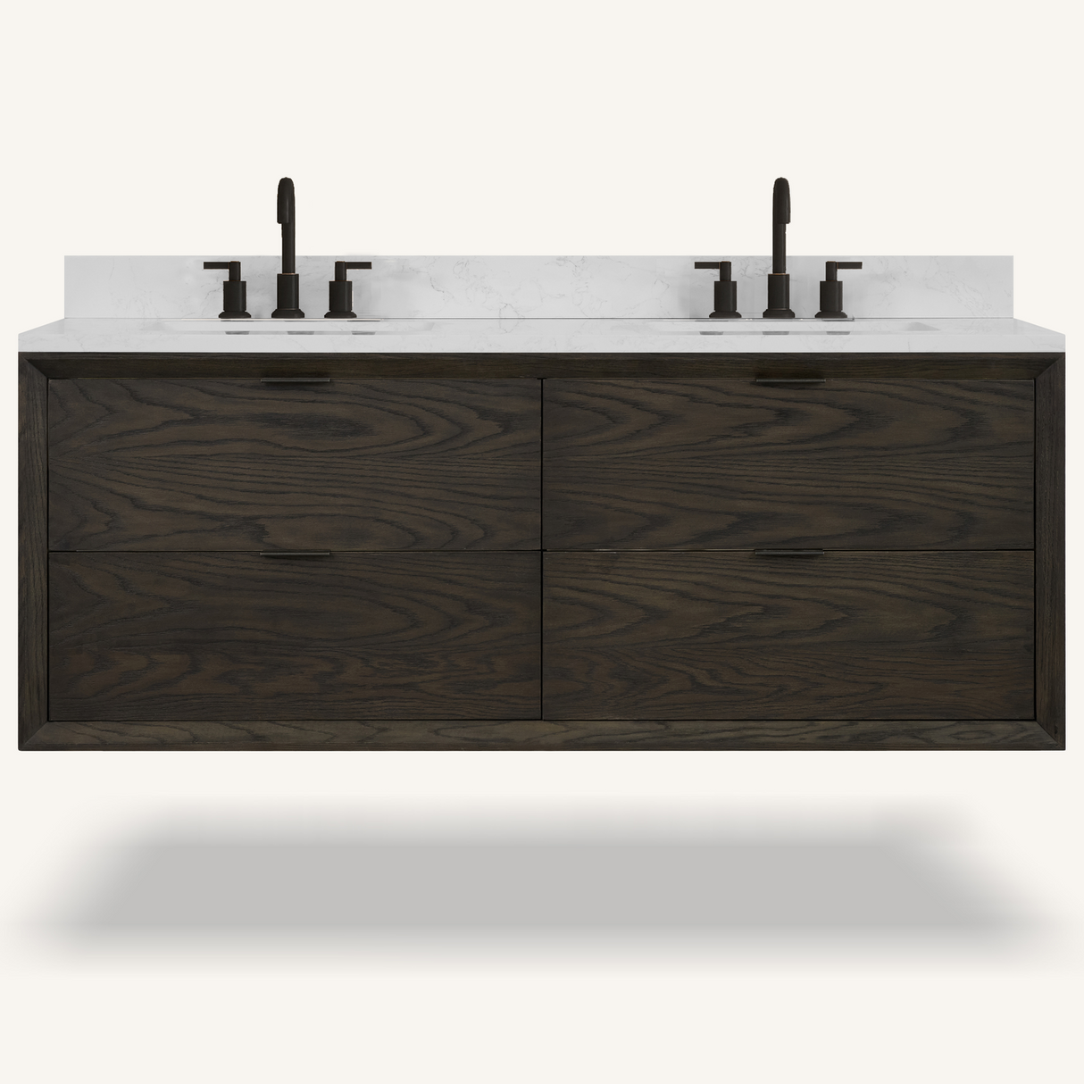 Legion Furniture 60" VANITY BROWN OAK FINISH WITH 1" THICK WHITE ARTIFICIAL STONE WH2560-BO