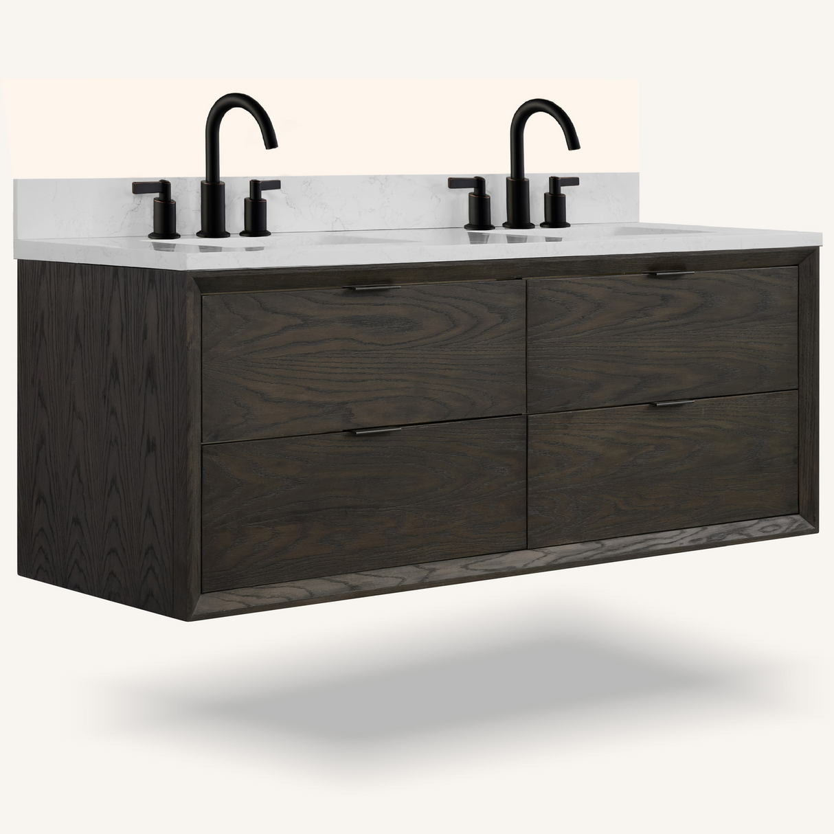 Legion Furniture 60" VANITY BROWN OAK FINISH WITH 1" THICK WHITE ARTIFICIAL STONE WH2560-BO