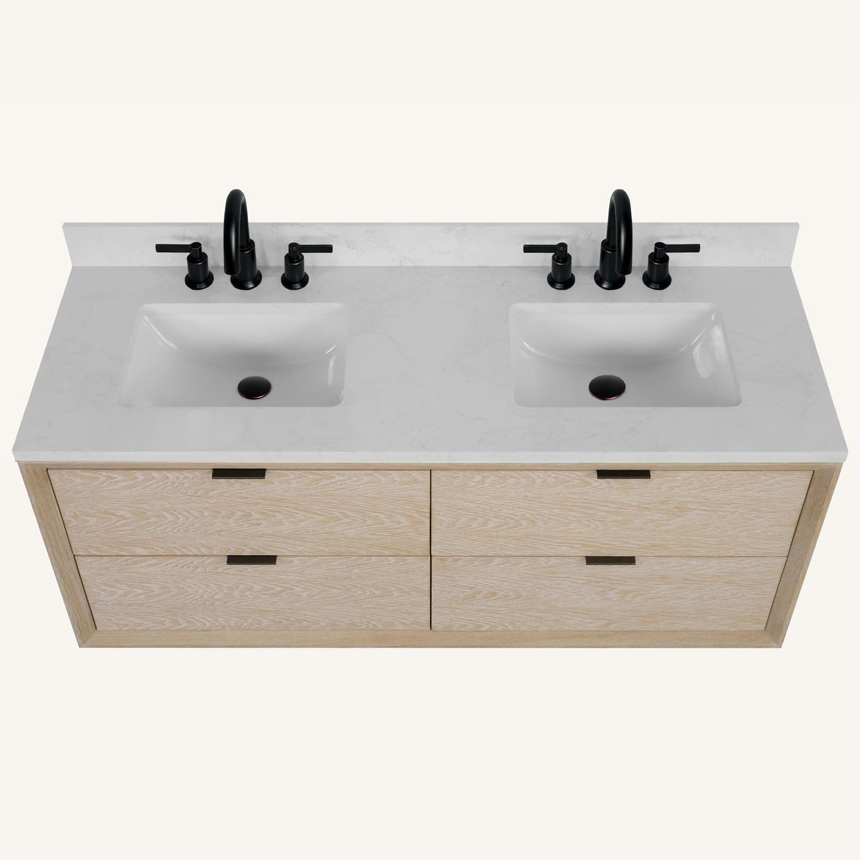 Legion Furniture 60" VANITY WHITEWASHED OAK FINISH WITH 1" THICK WHITE ARTIFICIAL STONE WH2560-WO