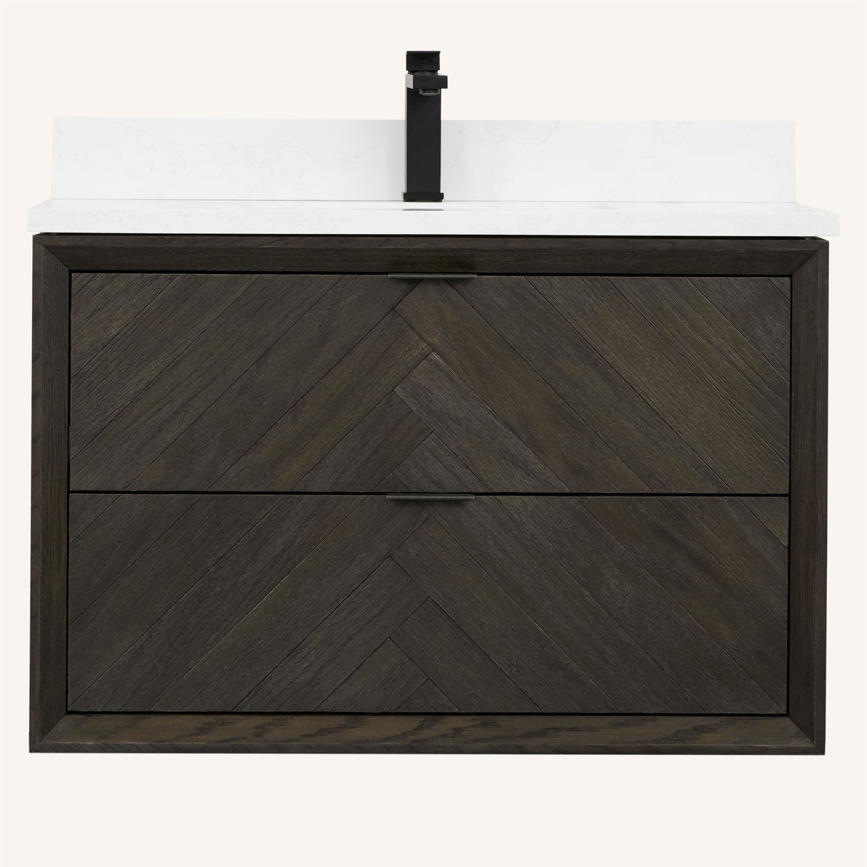 Legion Furniture 36" VANITY BROWN OAK FINISH WITH 1" THICK WHITE ARTIFICIAL STONE WH2636-BO