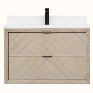 Legion Furniture 36" VANITY WHITEWASHED OAK FINISH WITH 1" THICK WHITE ARTIFICIAL STONE WH2636-WO