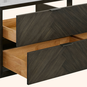 Legion Furniture 60" VANITY BROWN OAK FINISH WITH 1" THICK WHITE ARTIFICIAL STONE WH2660-BO