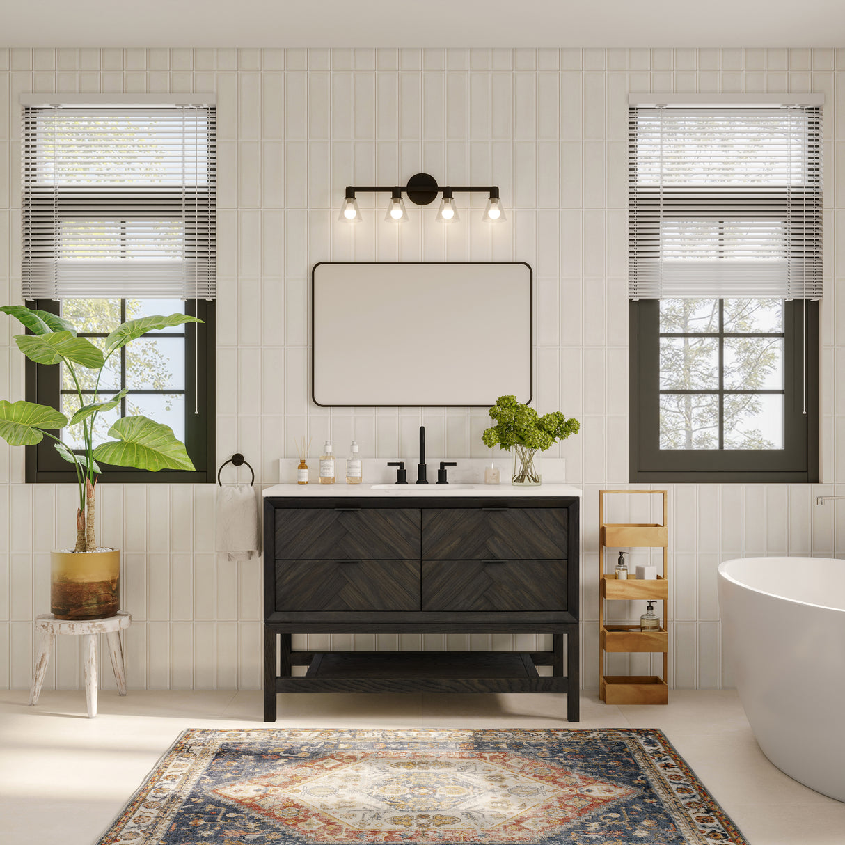 Legion Furniture 48" VANITY BROWN OAK FINISH WITH 1" THICK WHITE ARTIFICIAL STONE WH2748-BO-KD