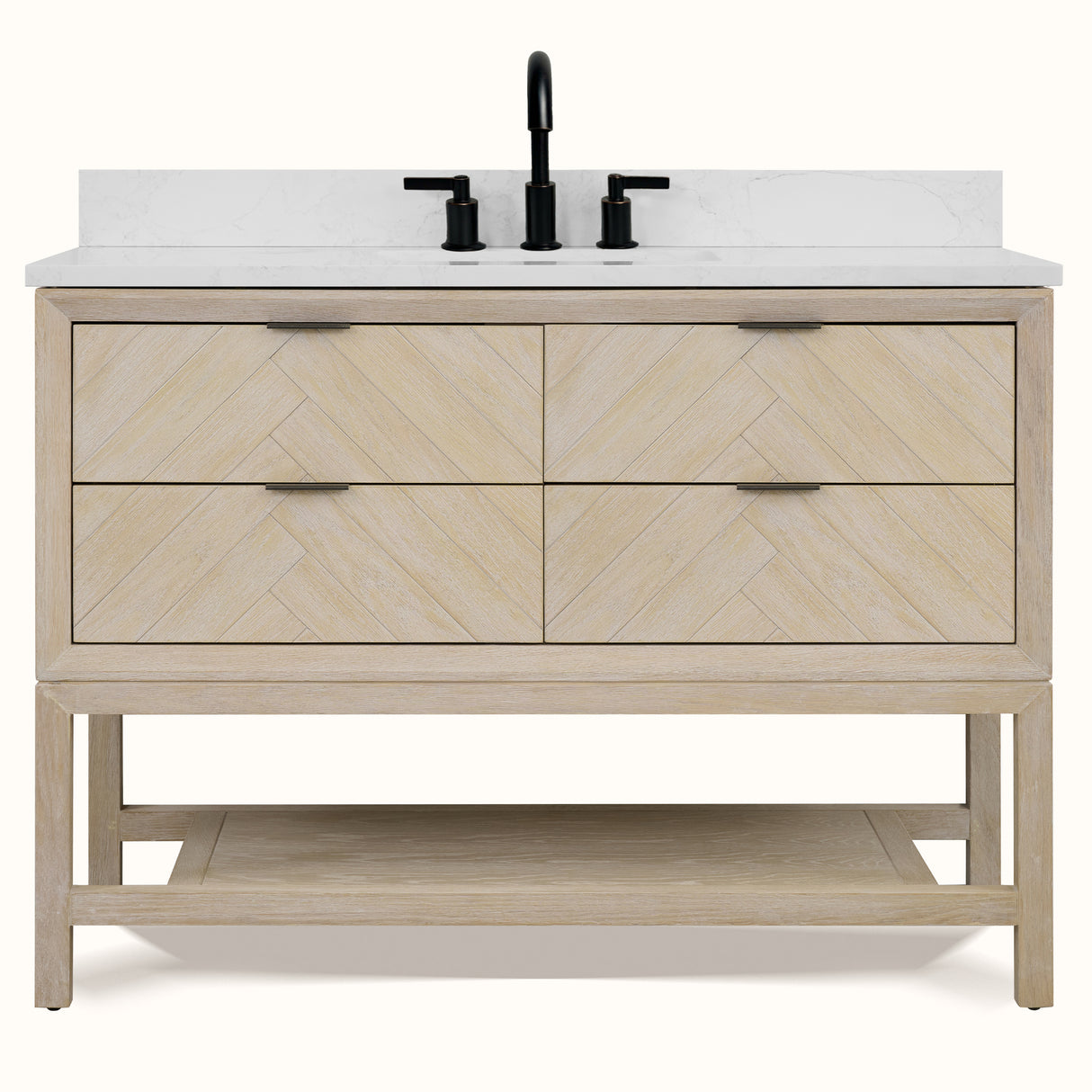 Legion Furniture 48" VANITY WHITEWASHED OAK FINISH WITH 1" THICK WHITE ARTIFICIAL STONE WH2748-WO-KD
