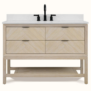 Legion Furniture 48" VANITY WHITEWASHED OAK FINISH WITH 1" THICK WHITE ARTIFICIAL STONE WH2748-WO-KD