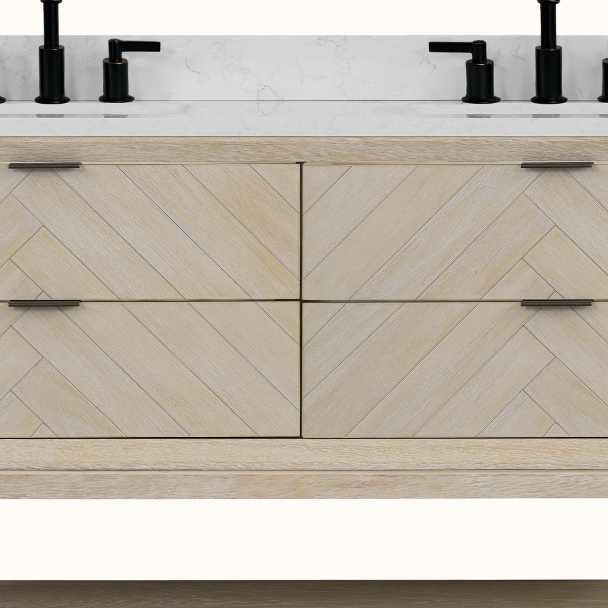 Legion Furniture 60" VANITY WHITEWASHED OAK FINISH WITH 1" THICK WHITE ARTIFICIAL STONE WH2760-WO-KD