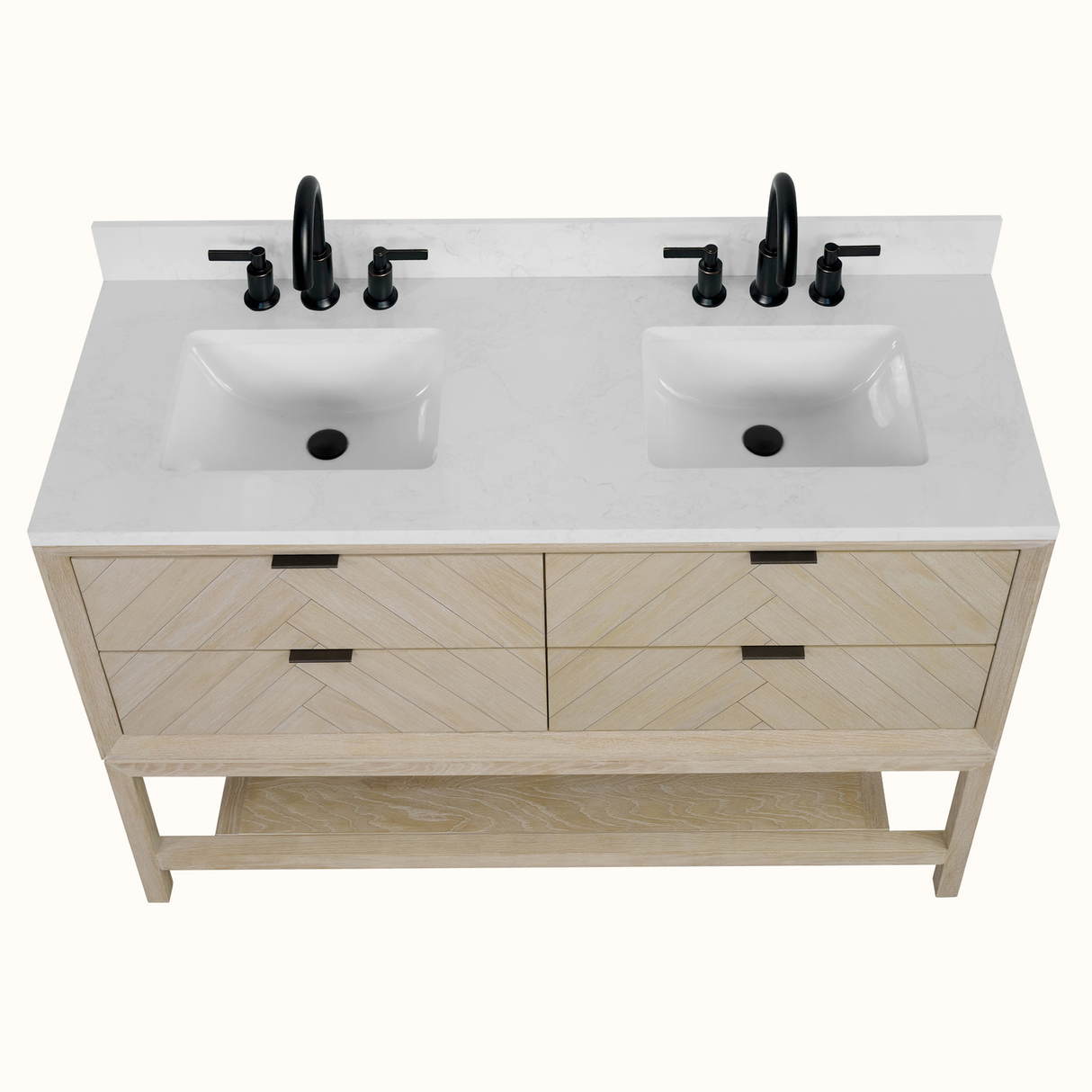 Legion Furniture 60" VANITY WHITEWASHED OAK FINISH WITH 1" THICK WHITE ARTIFICIAL STONE WH2760-WO-KD