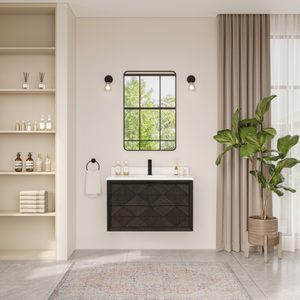 Legion Furniture 36" VANITY BROWN OAK FINISH WITH 1" THICK WHITE ARTIFICIAL STONE WH2836-BO