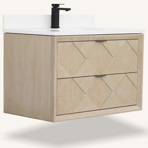 Legion Furniture 36" VANITY WHITEWASHED OAK FINISH WITH 1" THICK WHITE ARTIFICIAL STONE WH2836-WO