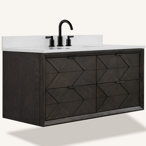 Legion Furniture 48" VANITY BROWN OAK FINISH WITH 1" THICK WHITE ARTIFICIAL STONE WH2848-BO
