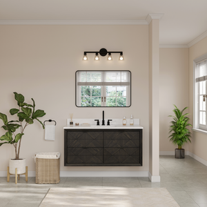 Legion Furniture 48" VANITY BROWN OAK FINISH WITH 1" THICK WHITE ARTIFICIAL STONE WH2848-BO