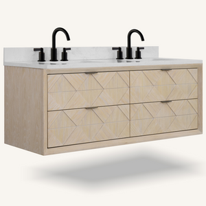 Legion Furniture 60" VANITY WHITEWASHED OAK FINISH WITH 1" THICK WHITE ARTIFICIAL STONE WH2860-WO