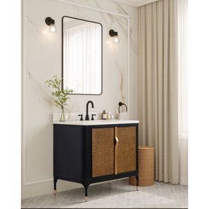 Legion Furniture 36" VANITY BLACK BIRCH FINISH WITH 1" THICK WHITE ARTIFICIAL STONE WH2936-EB-KD