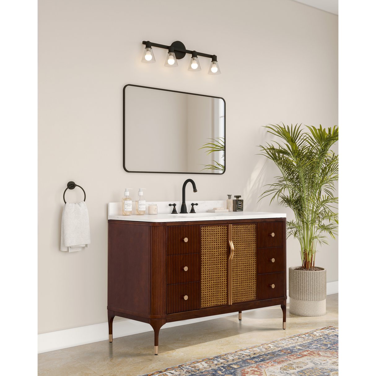 Legion Furniture 48" VANITY BROWN BIRCH FINISH WITH 1" THICK WHITE ARTIFICIAL STONE WH2948-BB-KD