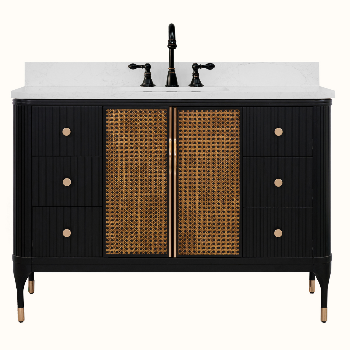 Legion Furniture 48" VANITY BLACK BIRCH FINISH WITH 1" THICK WHITE ARTIFICIAL STONE WH2948-EB-KD