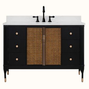 Legion Furniture 48" VANITY BLACK BIRCH FINISH WITH 1" THICK WHITE ARTIFICIAL STONE WH2948-EB-KD