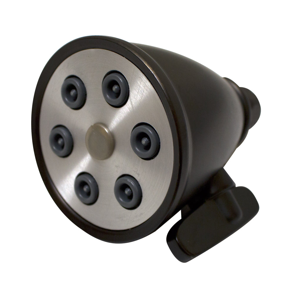 Showerhaus Small Round Showerhead with 6 Spray Jets - Solid Brass Construction with Adjustable Ball Joint