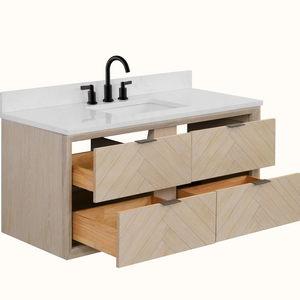 Legion Furniture 48" VANITY WHITEWASHED OAK FINISH WITH 1" THICK WHITE ARTIFICIAL STONE WH2648-WO