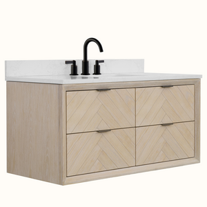Legion Furniture 48" VANITY WHITEWASHED OAK FINISH WITH 1" THICK WHITE ARTIFICIAL STONE WH2648-WO