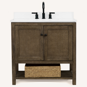 Legion Furniture 36" VANITY WITH 1" THICK WHITE ARTIFICIAL STONE WH5136-BR-WITH ACW TOP