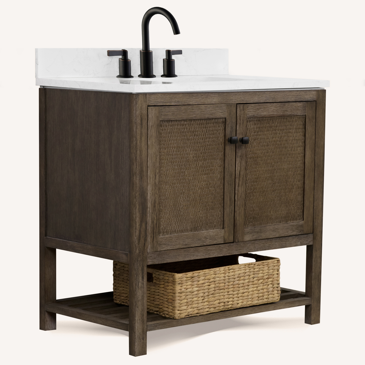 Legion Furniture 36" VANITY WITH 1" THICK WHITE ARTIFICIAL STONE WH5136-BR-WITH ACW TOP