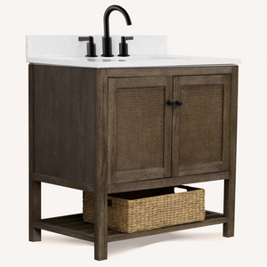 Legion Furniture 36" VANITY WITH 1" THICK WHITE ARTIFICIAL STONE WH5136-BR-WITH ACW TOP