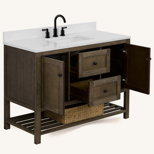 Legion Furniture 48" VANITY WITH 1" THICK WHITE ARTIFICIAL STONE WH5148-BR-WITH ACW TOP