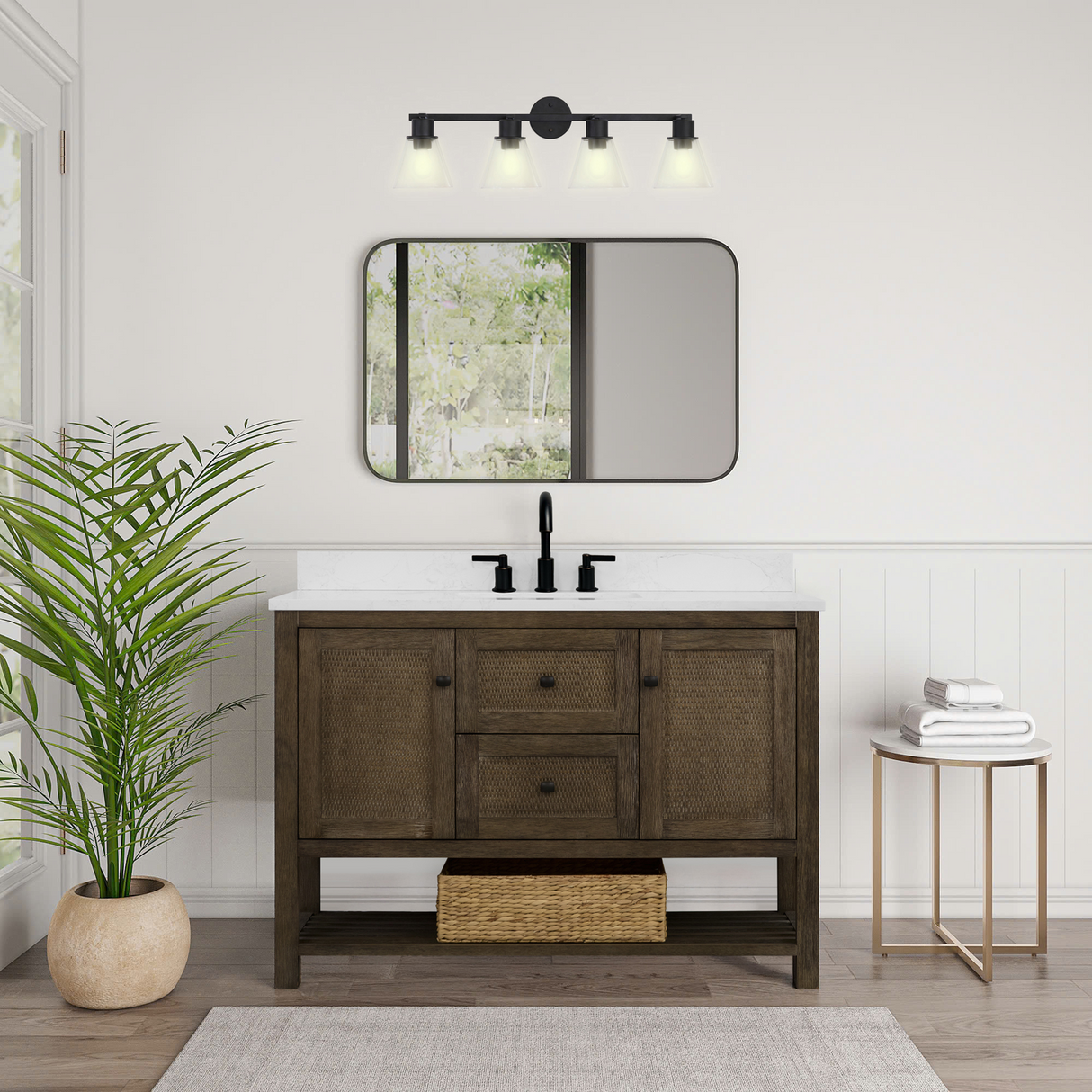 Legion Furniture 48" VANITY WITH 1" THICK WHITE ARTIFICIAL STONE WH5148-BR-WITH ACW TOP