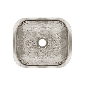 Rectangular Undermount Entertainment/Prep Sink with a Hammered Texture Surface