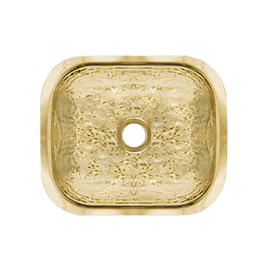 Rectangular Undermount Entertainment/Prep Sink with a Hammered Texture Surface