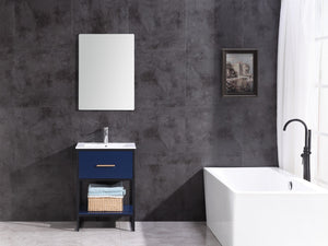 Legion Furniture 24" BLUE FINISH SINK VANITY WITH BLACK METAL FRAME-PVC WH7024-BL-PVC