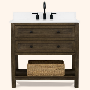 Legion Furniture 36" VANITY WITH 1" THICK WHITE ARTIFICIAL STONE WH8036-BR-WITH ACW TOP