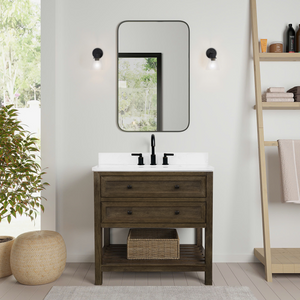 Legion Furniture 36" VANITY WITH 1" THICK WHITE ARTIFICIAL STONE WH8036-BR-WITH ACW TOP