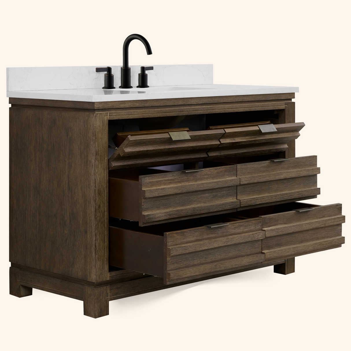Legion Furniture 48" VANITY WITH 1" THICK WHITE ARTIFICIAL STONE WH8448-WITH ACW TOP